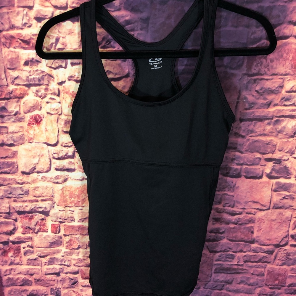 Champion black racerback tank active medium